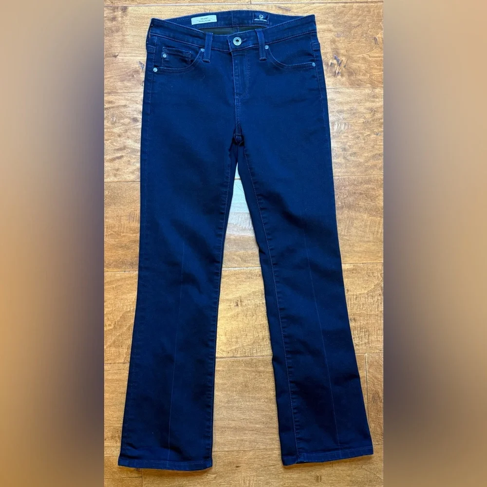 AG Stacie Crop Straight Jeans 25 Dark Rinse Mid Rise Clean Denim